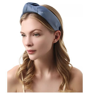 INC INTERNATIONAL CONCEPTS Light Pastel Sage Blue Knotted Satin Headband